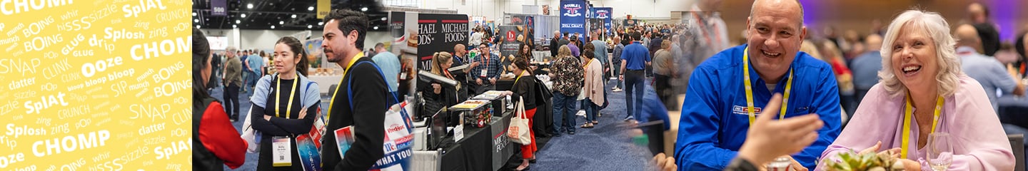 Collage of people on trade show floor